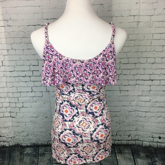Banana Republic Modal Tank Top S Boho Whimsy Romantic Feminine Ruffle Coquette - Picture 4 of 9